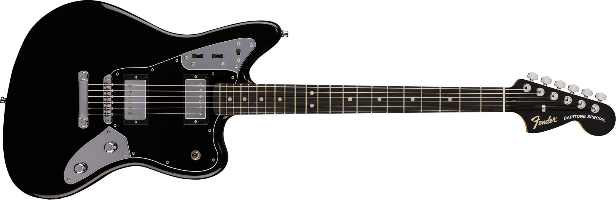 Fender Jaguar Baritone Player Fusion Ltd 2h Ht Eb - Black - Guitare Électrique Baryton - Main picture