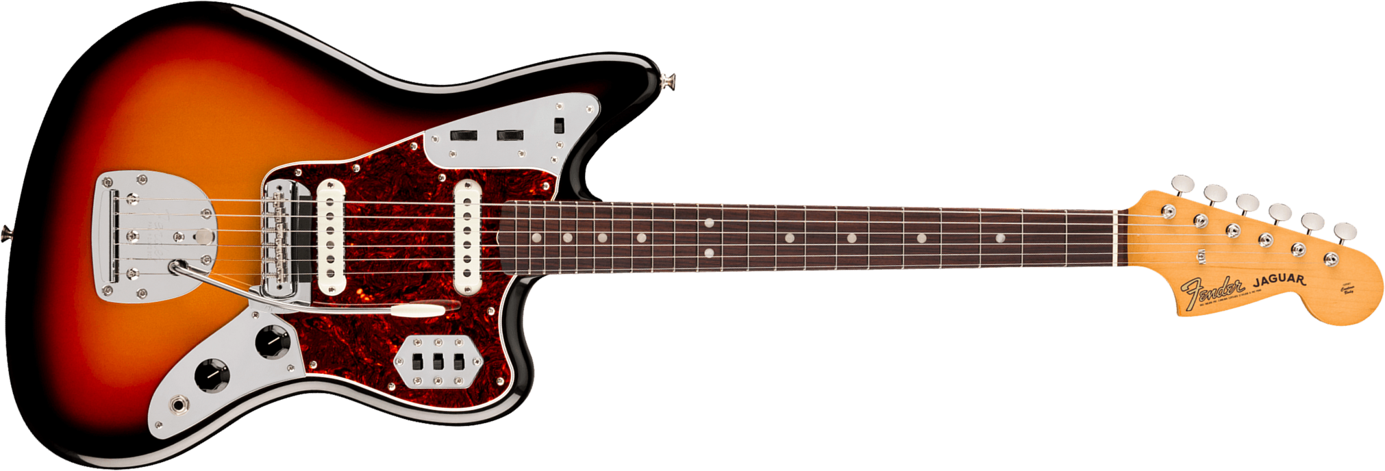 Fender Jaguar Mid 60s Vintera 3 Shsc Mex 2s Trem Rw - 3-color Sunburst - Guitare Électrique RÉtro Rock - Main picture