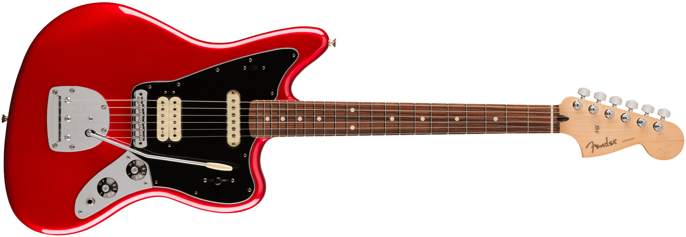 Fender Jaguar Player Mex 2023 Hs Trem Pf - Candy Apple Red - Guitare Électrique RÉtro Rock - Main picture