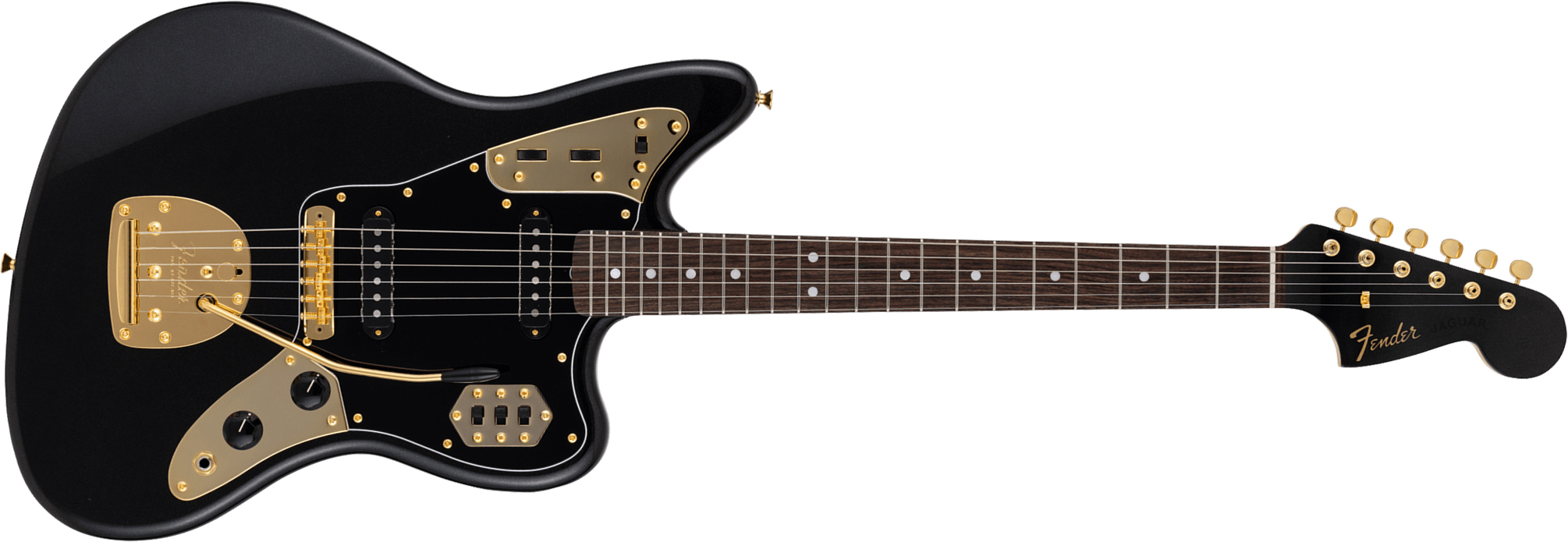 Fender Jaguar Traditional 60s Mij Ltd Jap Shsc 2s Trem Rw - Black Pearl - Guitare Électrique RÉtro Rock - Main picture