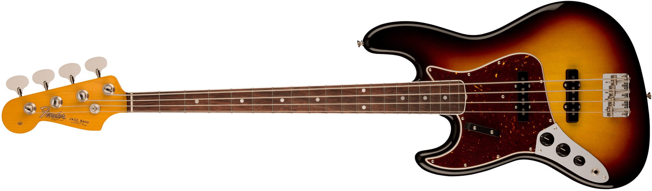 Fender Jazz Bass 1966 American Vintage Ii Lh Gaucher Usa Rw - 3-color Sunburst - Basse Électrique Solid Body - Main picture