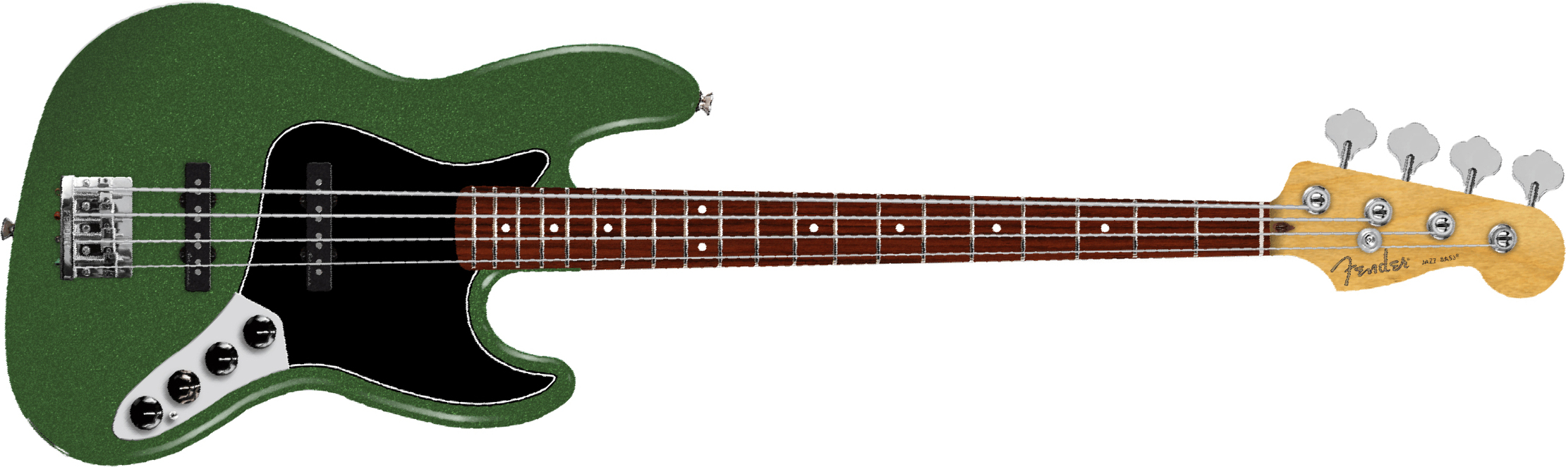 Fender Jazz Bass Active Player Ii Modified Mex Rw - Harvest Green Metallic - Basse Électrique Solid Body - Main picture