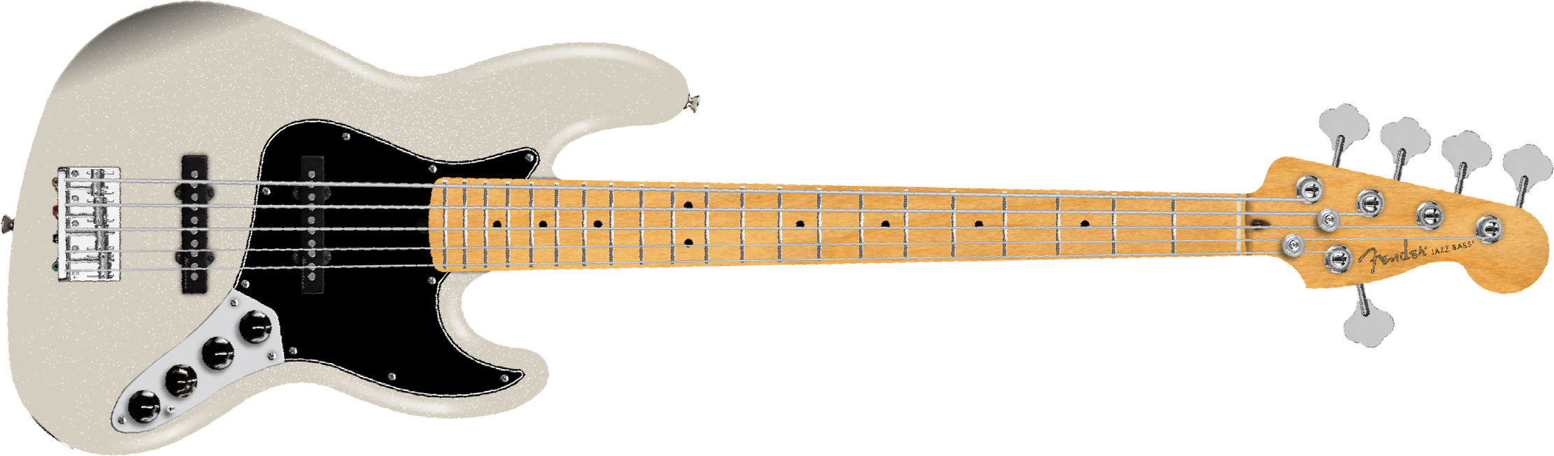 Fender Jazz Bass Active V Player Ii Modified Mex 5c Mn - Olympic Pearl - Basse Électrique Solid Body - Main picture