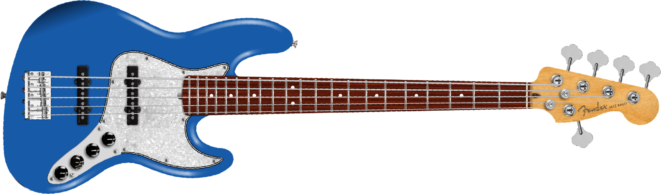 Fender Jazz Bass Active V Player Ii Modified Mex 5c Rw - Electric Blue - Basse Électrique Solid Body - Main picture