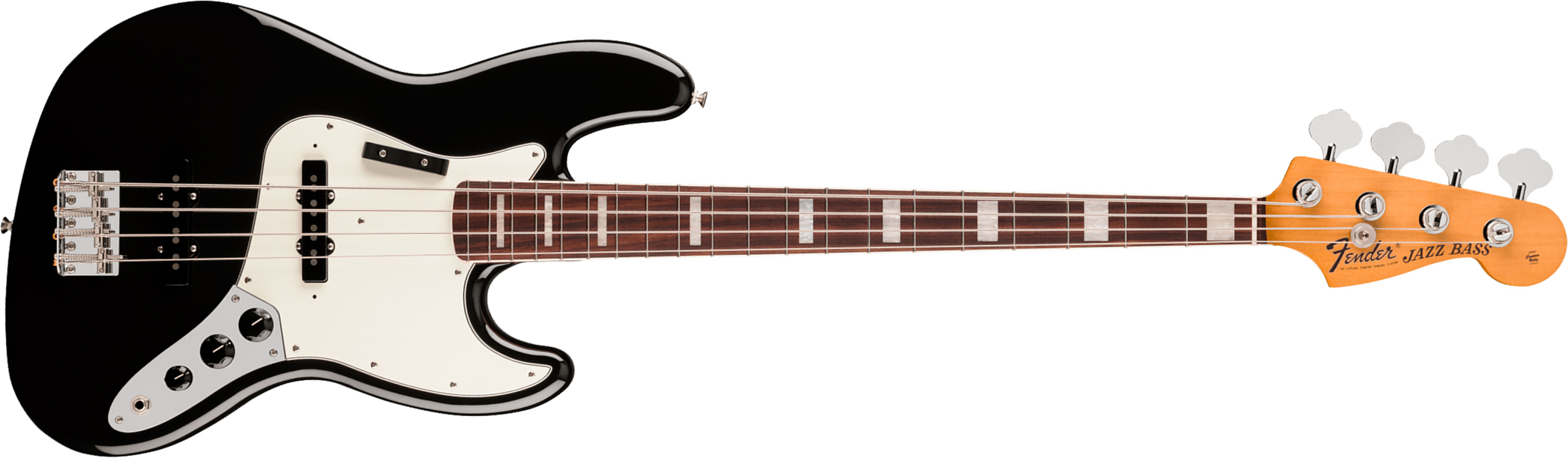 Fender Jazz Bass Early 70s Vintera 3 Mex Rw - Black - Basse Électrique Solid Body - Main picture