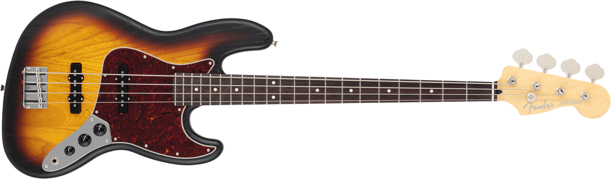 Fender Jazz Bass Raw Ash Mij Jap Rw - 3-color Sunburst Satin - Basse Électrique Solid Body - Main picture