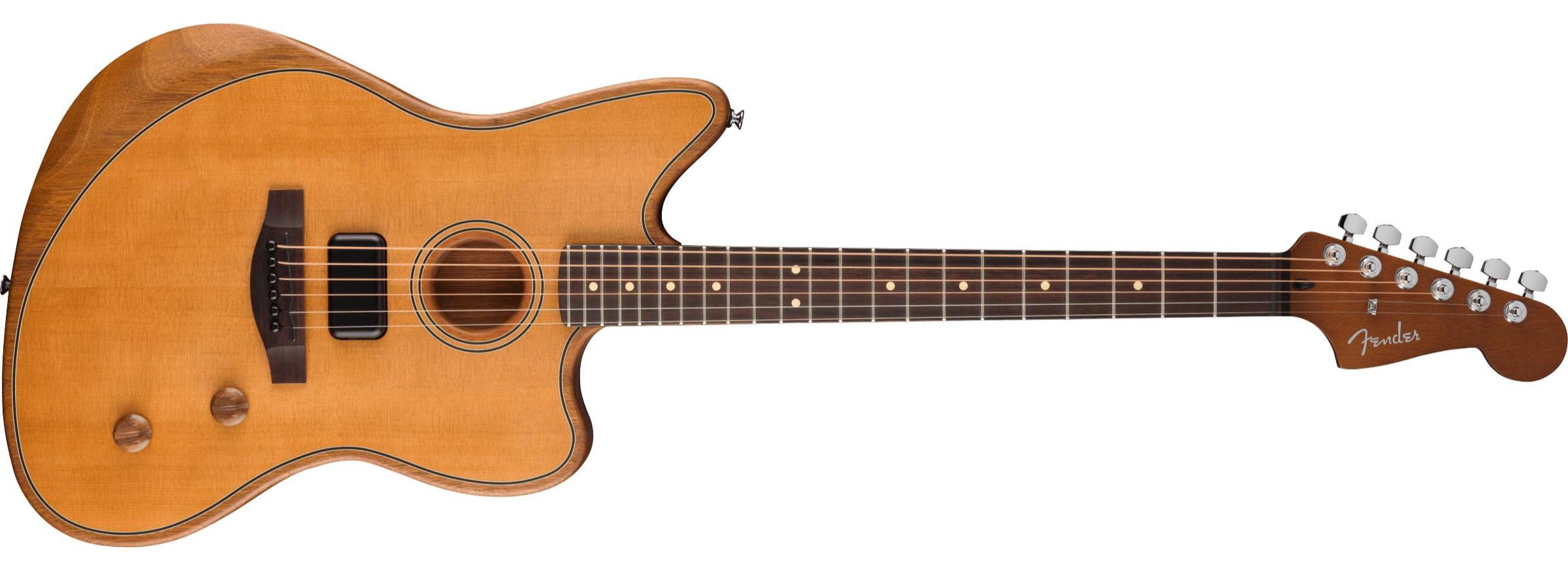 Fender Jazzmaster Acoustasonic Standard - Aged Natural - Guitare Folk - Main picture