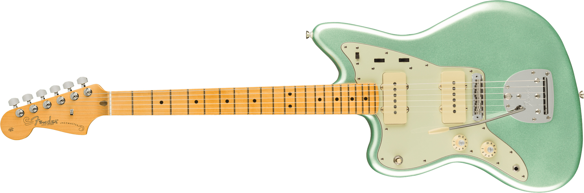 Fender Jazzmaster American Professional Ii Lh Gaucher Usa Mn - Mystic Surf Green - Guitare Électrique Gaucher - Main picture