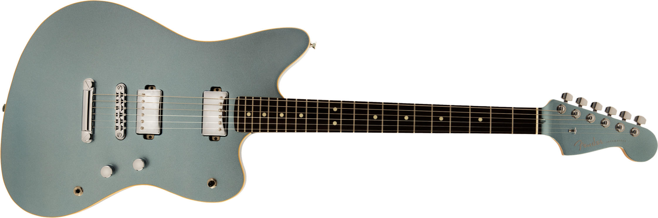 Fender Jazzmaster Modern Hh Japon Ht Rw - Mystic Ice Blue - Guitare Électrique RÉtro Rock - Main picture