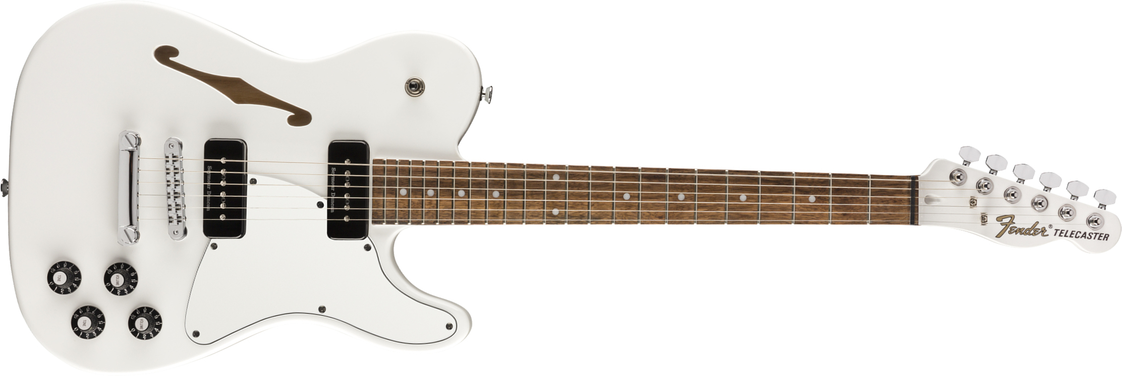 Fender Jim Adkins Tele Ja-90 Mex Signature 2p90 Lau - White - Guitare Électrique Forme Tel - Main picture