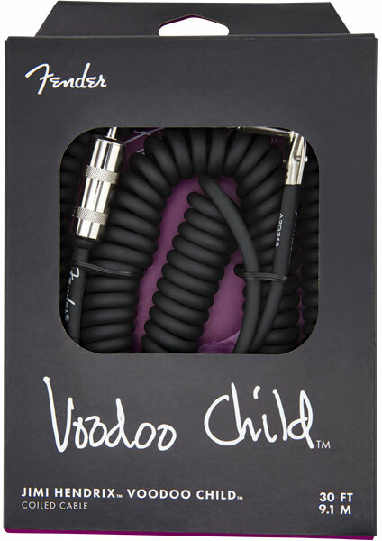 Fender Jimi Hendrix Voodoo Child Cable Instrument Spirale Droit/coude 30inc/9.1m Black - CÂble - Main picture