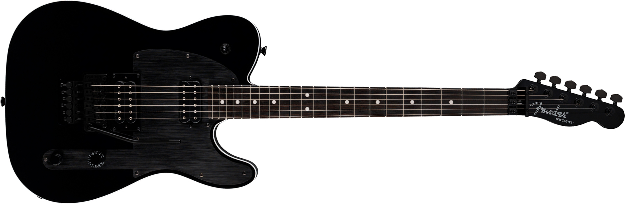 Fender John Five Tele Phantom Signature Ind 2h Dimarzio Fr Eb - Black - Guitare Électrique Signature - Main picture