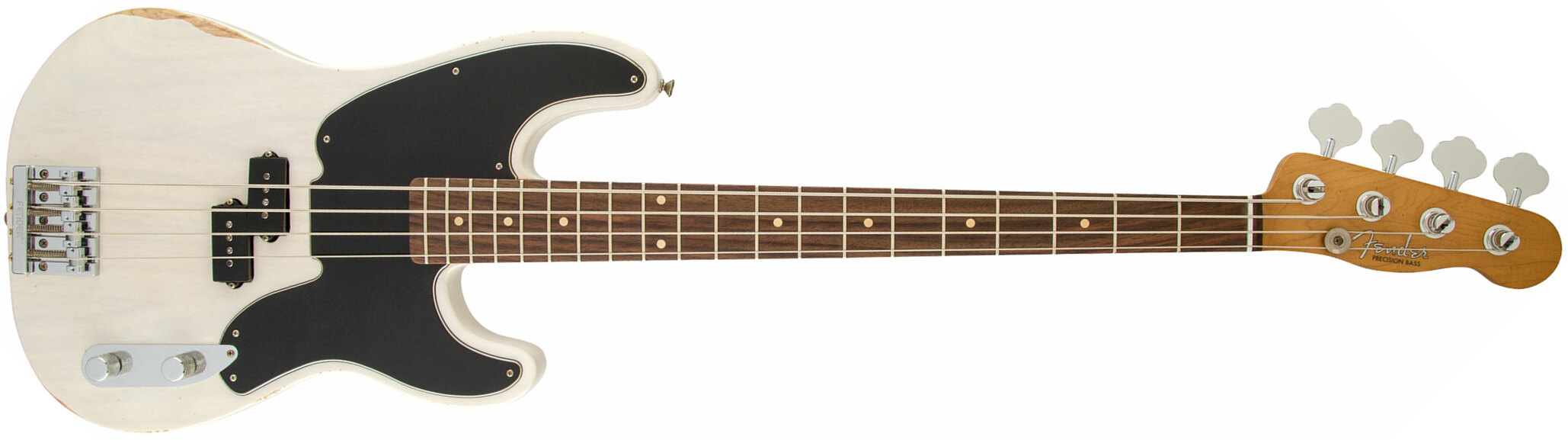 Fender Mike Dirnt Precision Bass Mex Signature Rw - White Blonde - Basse Électrique Solid Body - Main picture