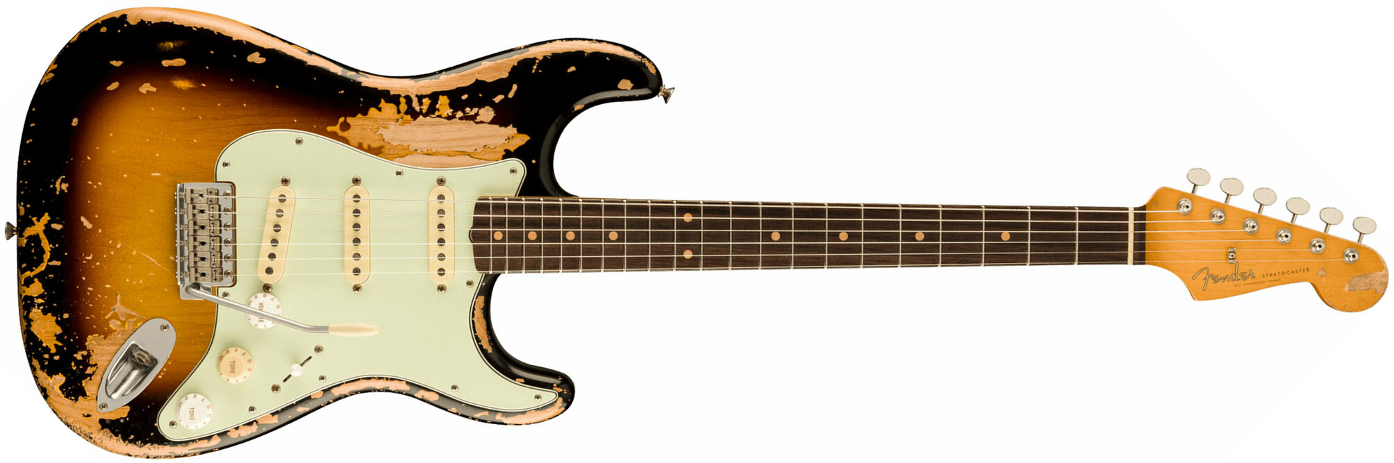 Fender Mike Mccready Strat Mex Signature 3s Trem Rw - Road Worn 3-color Sunburst - Guitare Électrique Signature - Main picture