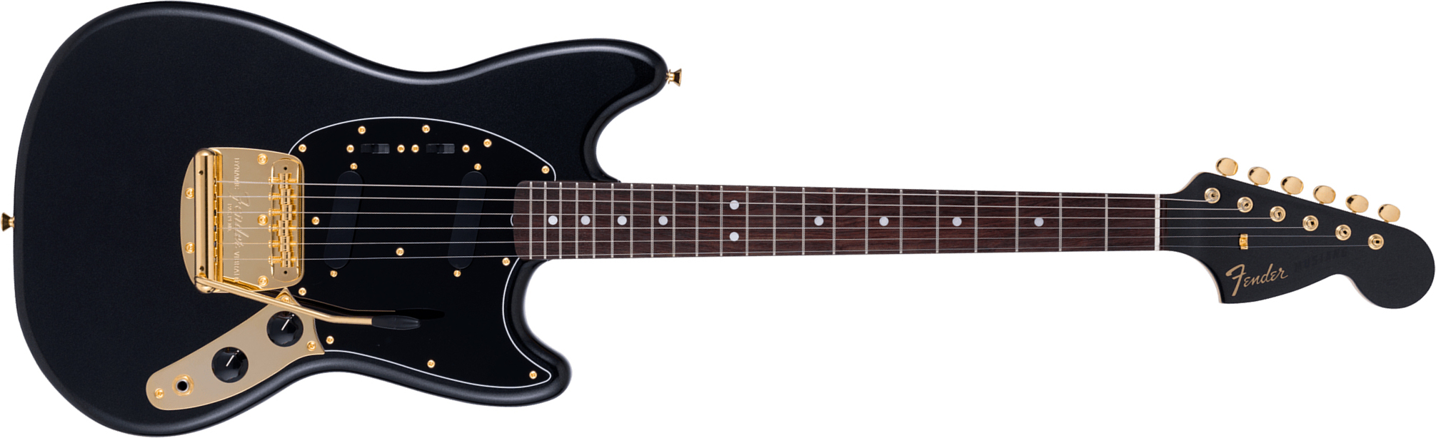 Fender Mustang 60s Traditional Mij Ltd Jap Shsc 2s Trem Rw - Black Pearl - Guitare Électrique RÉtro Rock - Main picture