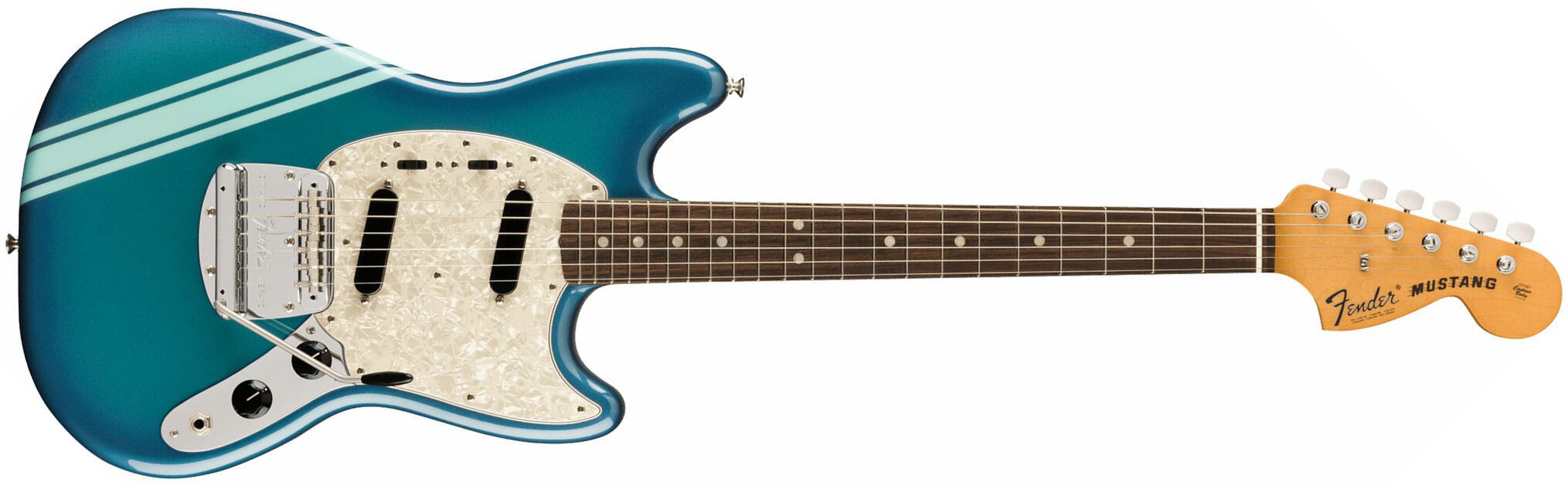 Fender Mustang 70s Competition Vintera 2 Mex 2s Trem Rw - Competition Blue - Guitare Électrique RÉtro Rock - Main picture