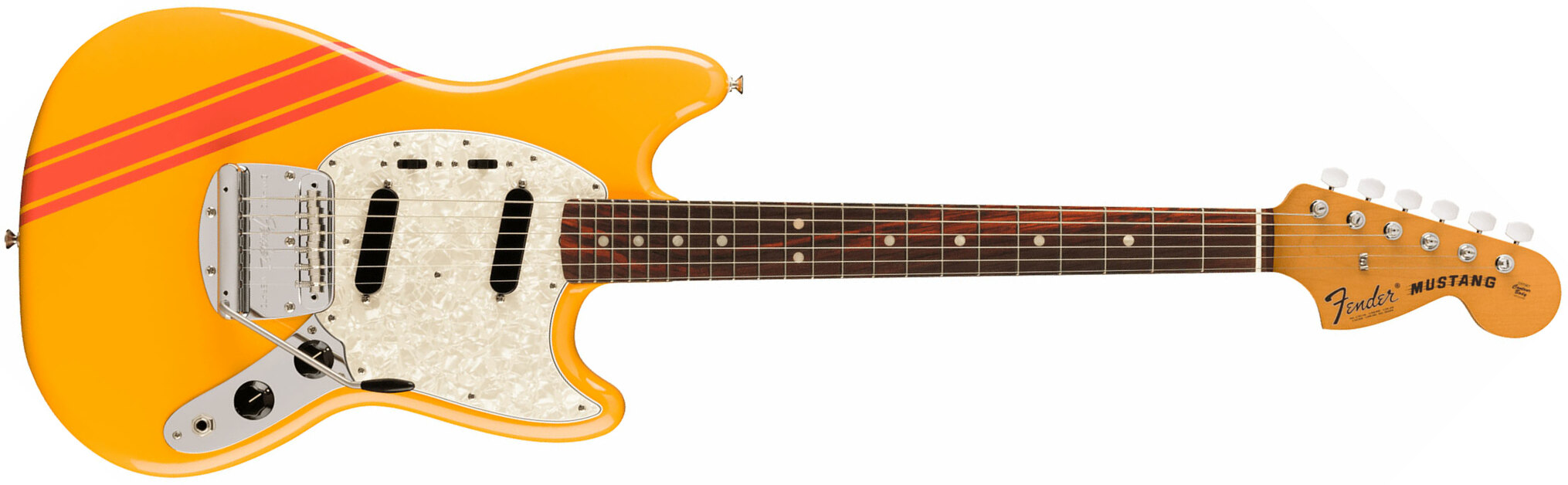 Fender Mustang 70s Competition Vintera 2 Mex 2s Trem Rw - Competition Orange - Guitare Électrique RÉtro Rock - Main picture