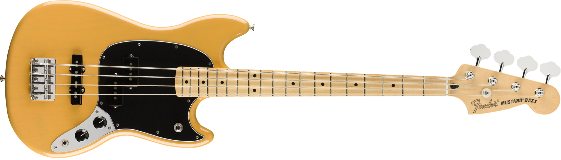 Fender Mustang Bass Pj Player Ltd Mex Mn - Butterscotch Blonde - Basse Électrique Enfants - Main picture