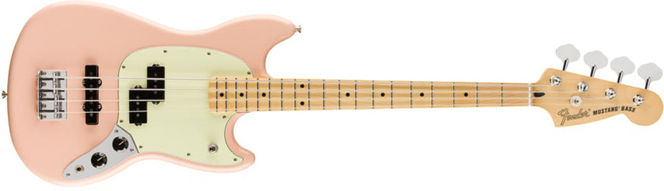 Fender Mustang Bass Pj Player Ltd Mex Mn - Shell Pink - Basse Électrique Enfants - Main picture