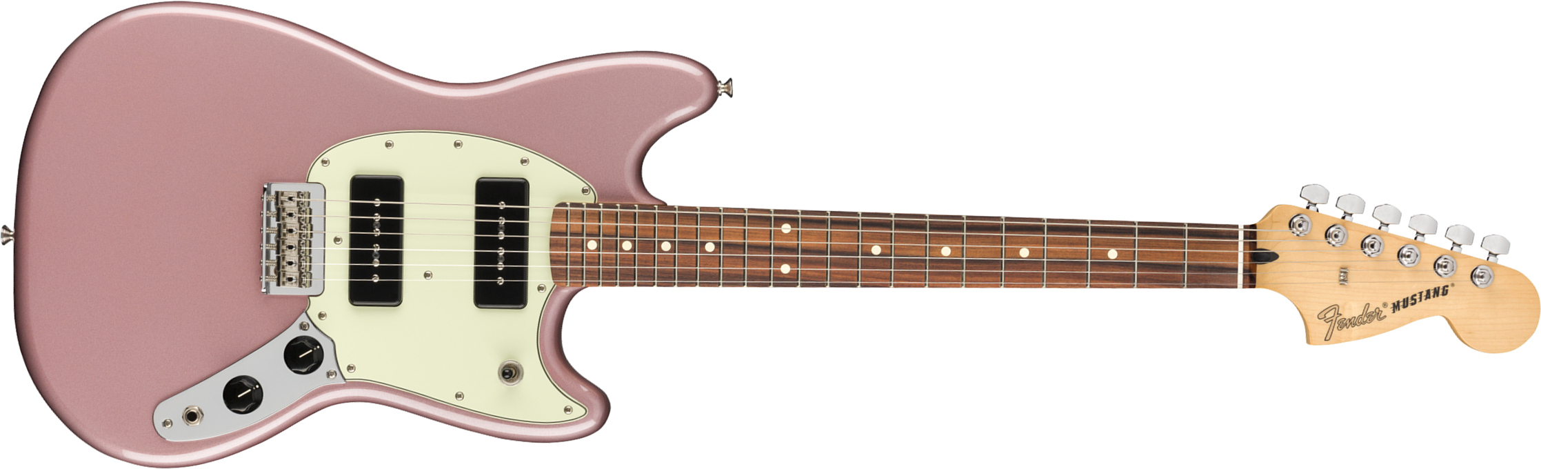 Fender Mustang Player 90 Mex Ht 2p90 Pf - Burgundy Mist Metallic - Guitare Électrique RÉtro Rock - Main picture