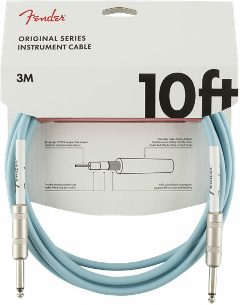 Fender Original Instrument Cable Droit/droit 10ft Daphne Blue - CÂble - Main picture