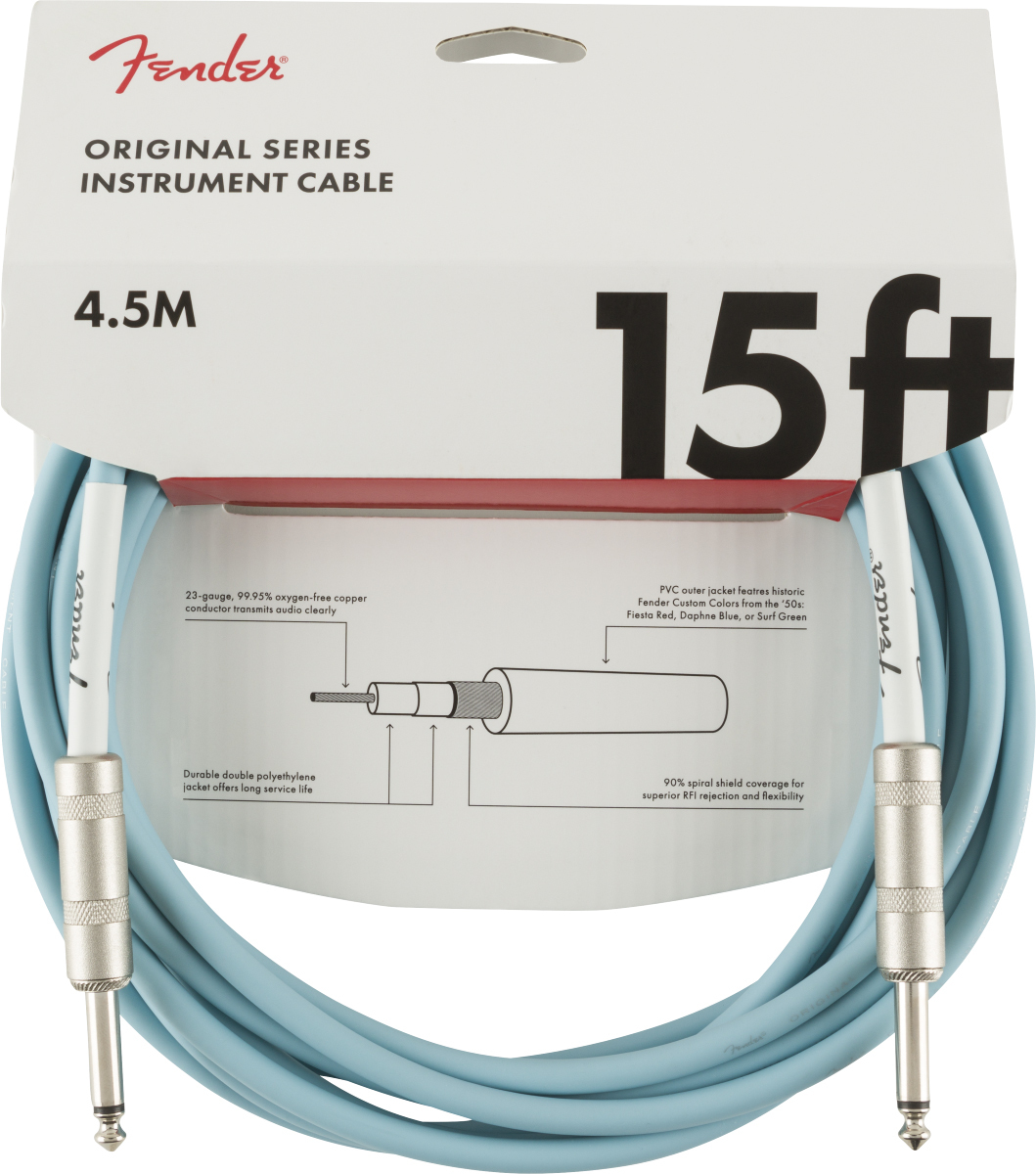 Fender Original Instrument Cable Droit/droit 15ft 4.6m Daphne Blue - CÂble - Main picture