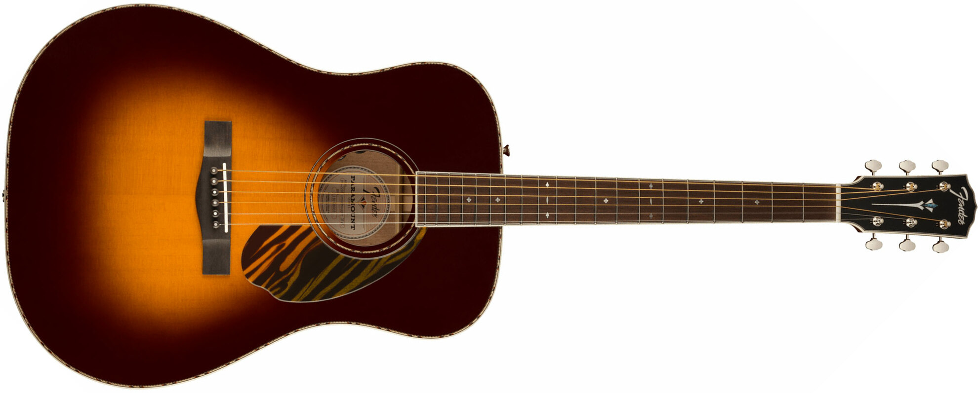 Fender Pd-220e Paramount Dreadnought Epicea Acajou Ova - 3-tone Vintage Sunburst - Guitare Electro Acoustique - Main picture