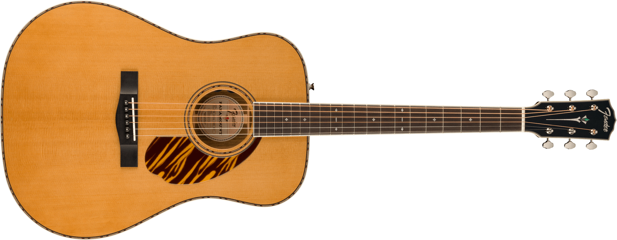 Fender Pd-220e Paramount Fsr Ltd Dreadnought Epicea Ovangkol Ova - Aged Natural - Guitare Electro Acoustique - Main picture