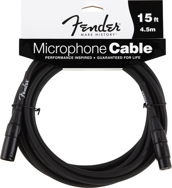 Fender Performance Series Xlr M/xlr F 4.5m (15 Ft) Black - - CÂble - Main picture