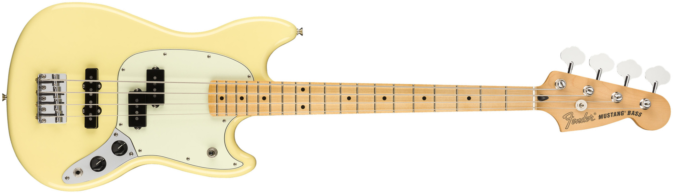 Fender Player Mustang Bass Pj Ltd Mex Mn - Canary - Basse Électrique Solid Body - Main picture