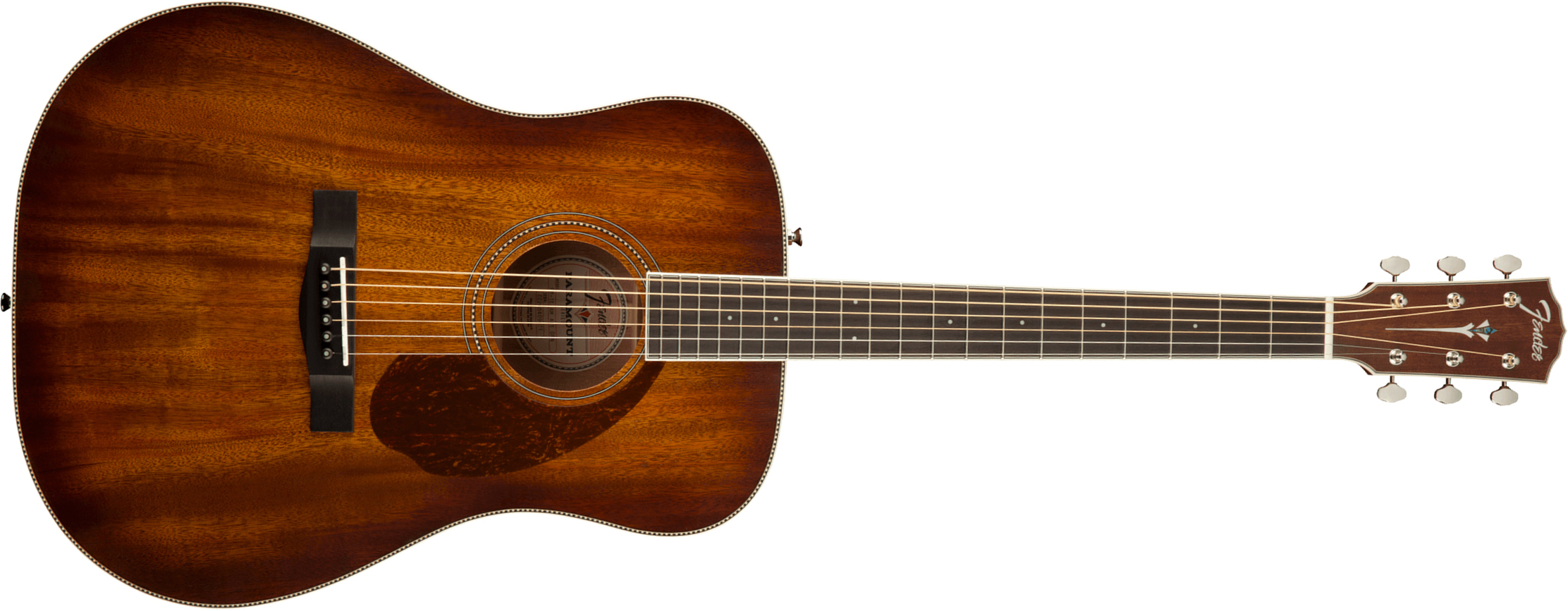 Fender Pm-1e All-mahogany Ne Paramount Dreadnought Tout Acajou Ova +etui - Aged Cognac Burst - Guitare Folk - Main picture