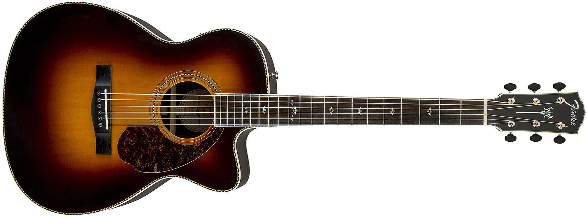 Fender Pm-3 Deluxe Paramount Triple 0 - Vintage Sunburst - Guitare Acoustique - Main picture