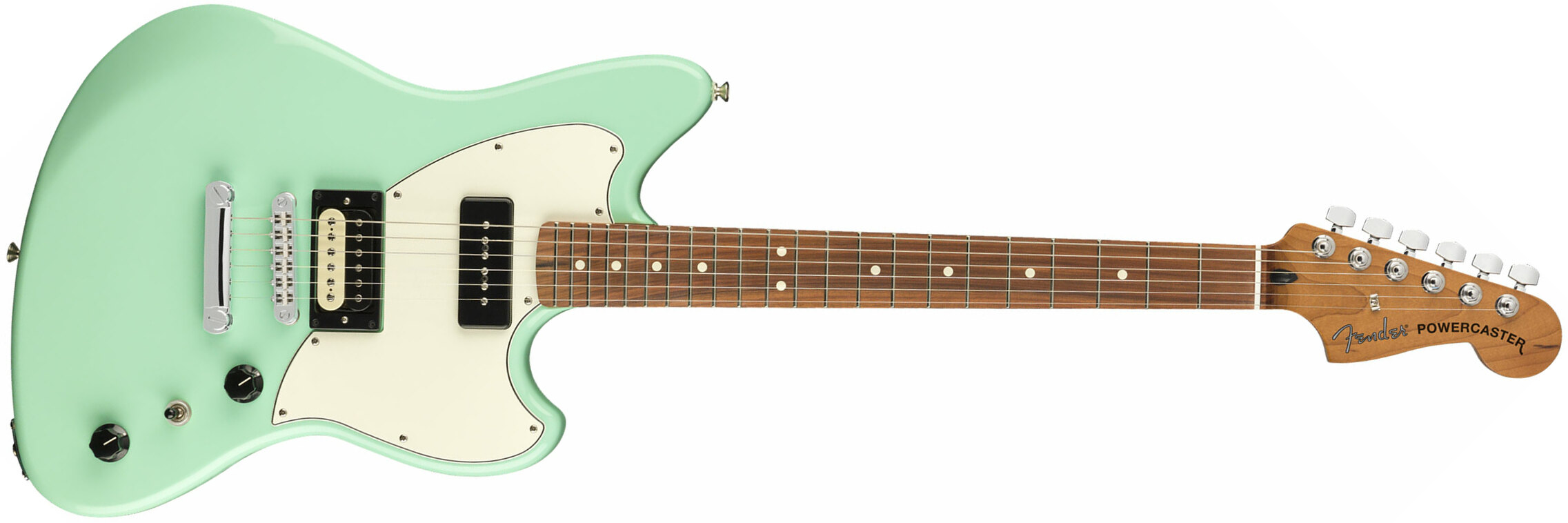 Fender Powercaster Alternate Reality Ltd Hp90 Ht Pf - Surf Green - Guitare Électrique RÉtro Rock - Main picture