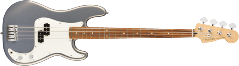 Fender Precision Bass Player Mex Pf - Silver - Basse Électrique Solid Body - Main picture
