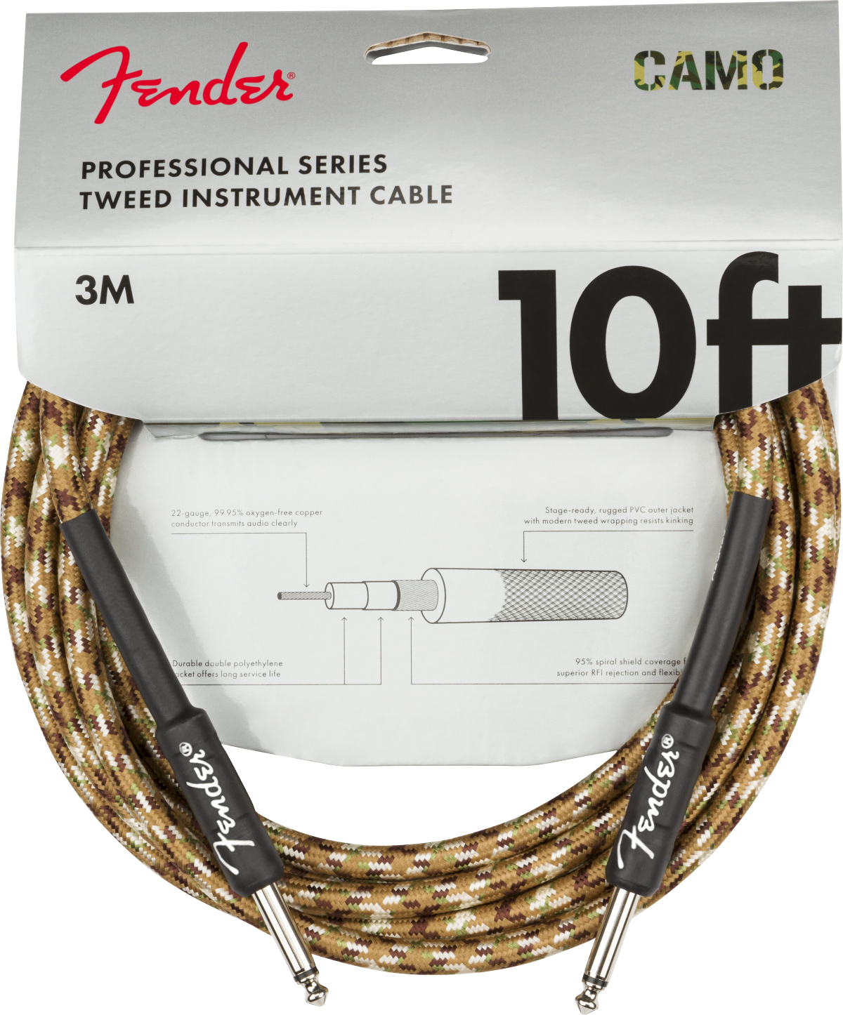 Fender Professional Series Instrument Cable Droit Droit 10ft 3m Desert Camo - CÂble - Main picture