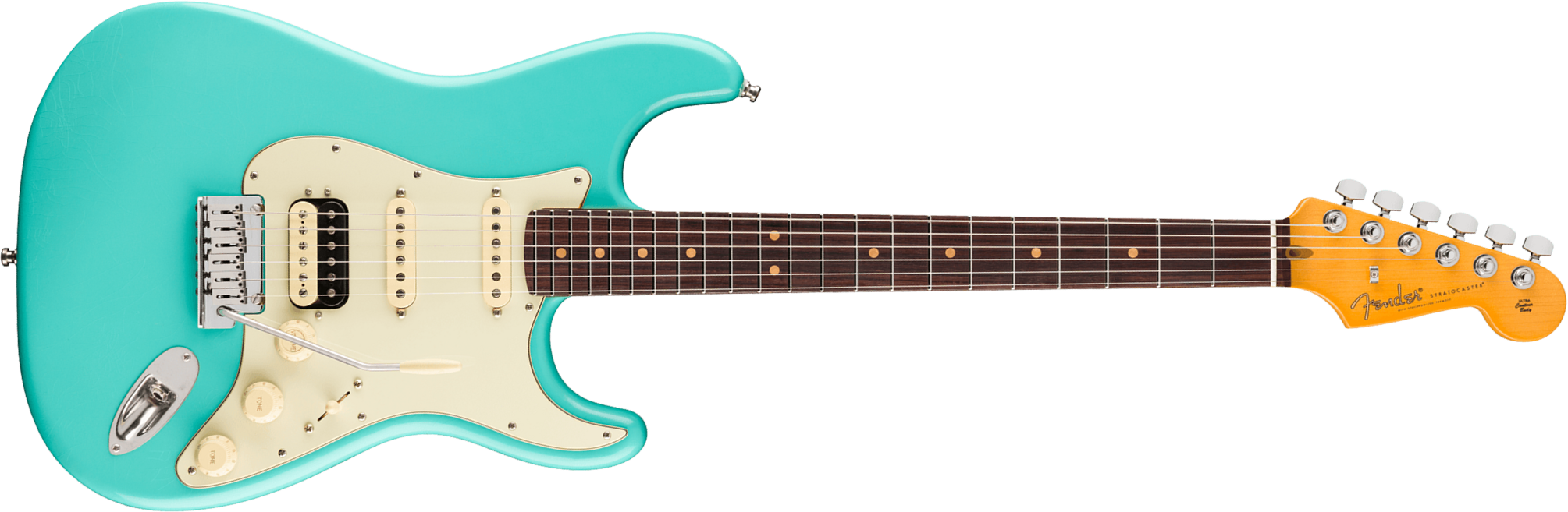 Fender Strat 60s Hss American Ultra Luxe Vintage Usa 3s Trem Rw - Sea Foam Green - Guitare Électrique Forme Str - Main picture