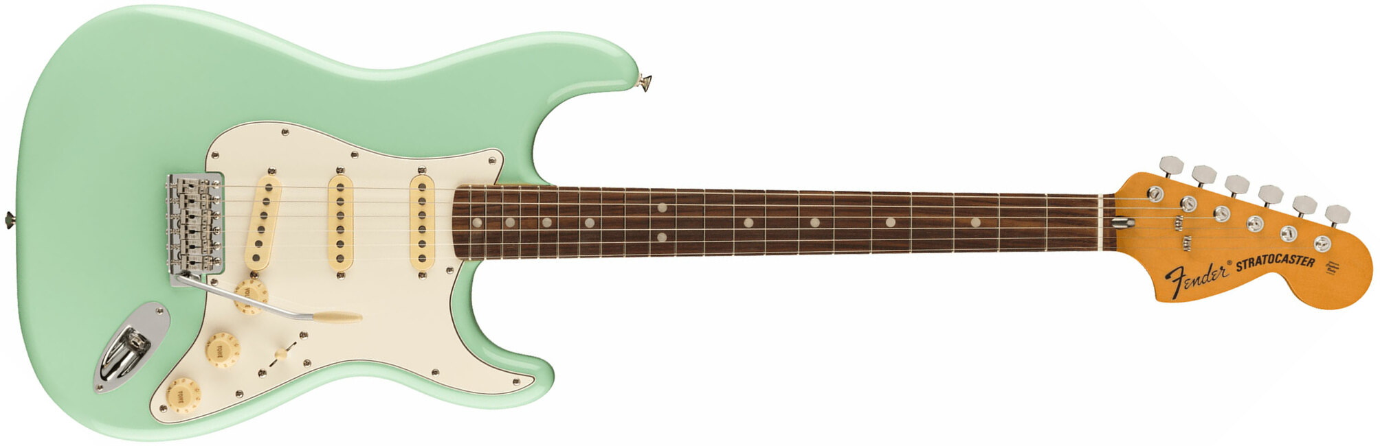 Fender Strat 70s Vintera 2 Mex 3s Trem Rw - Surf Green - Guitare Électrique Forme Str - Main picture