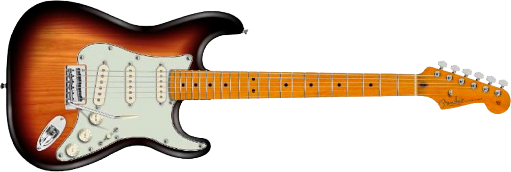 Fender Strat American Pro Ii Ltd 3s Custom Shop Trem Mn - 3-color Sunburst - Guitare Électrique Forme Str - Main picture