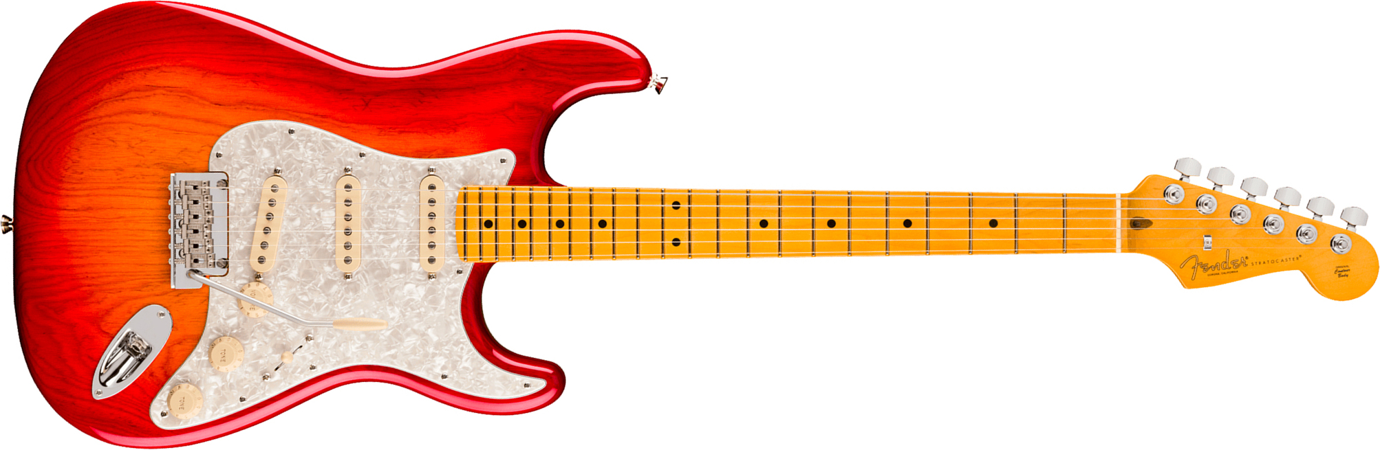 Fender Strat American Pro. Usa  3s Trem Mn - Aged Cherry Burst - Guitare Électrique Forme Str - Main picture