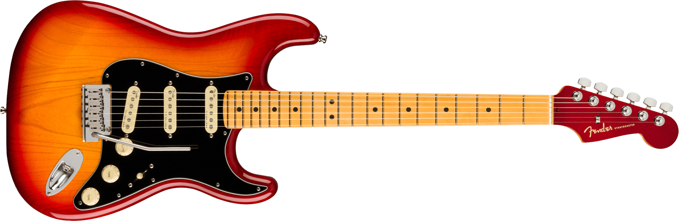 Fender Strat American Ultra Luxe Usa Mn +etui - Plasma Red Burst - Guitare Électrique Forme Str - Main picture