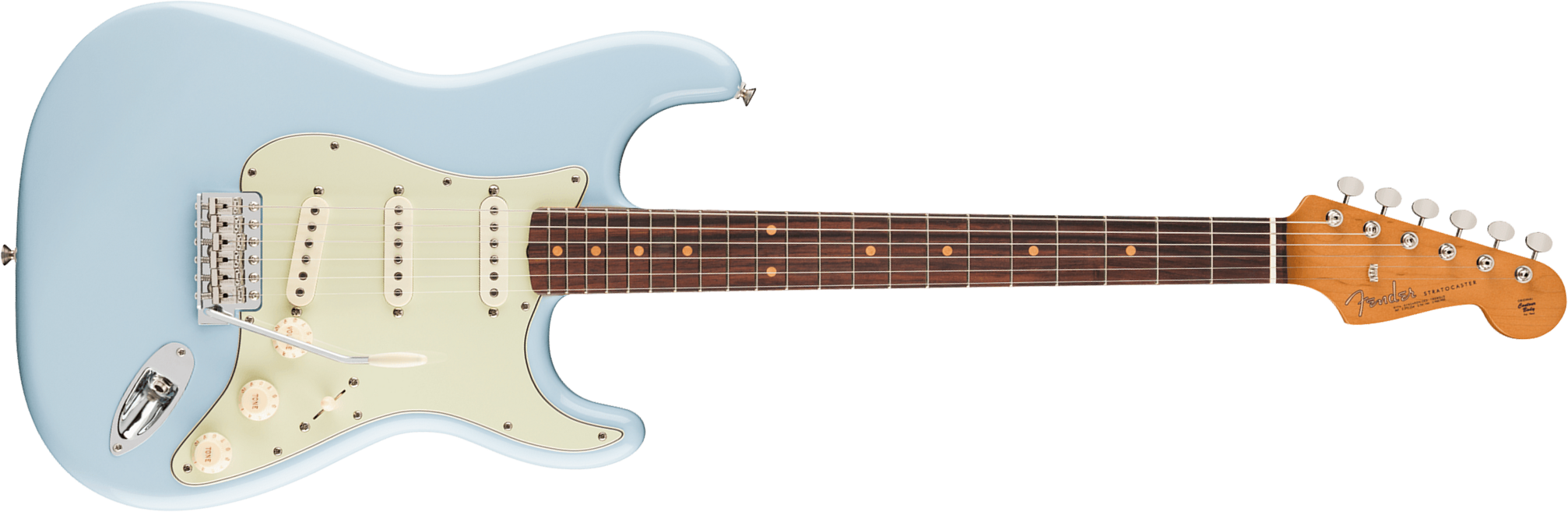 Fender Strat Early 60s Vintera 3 Mex 3s Trem Rw - Sonic Blue - Guitare Électrique Forme Str - Main picture