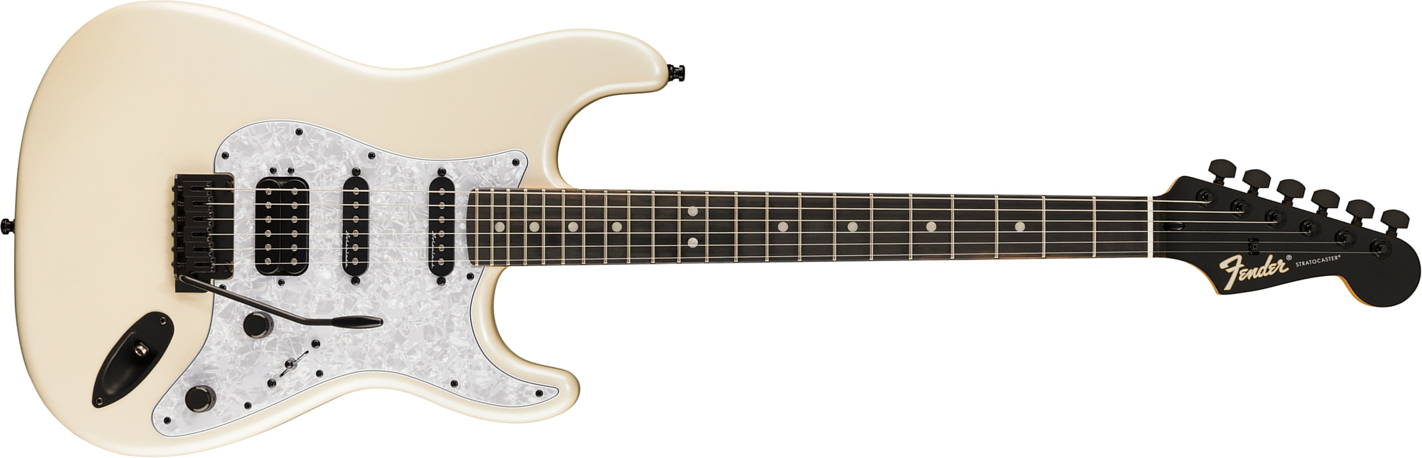 Fender Strat Player Fusion Ltd Mex Hss Trem Eb - Olympic Pearl - Guitare Électrique Forme Str - Main picture