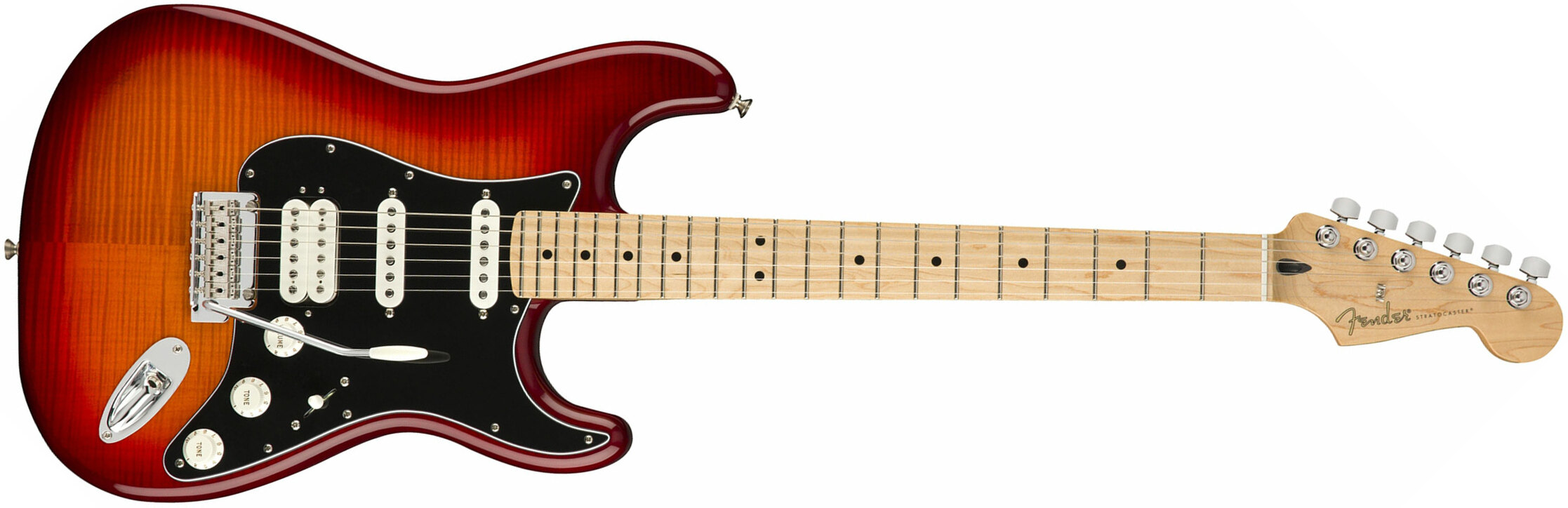 Fender Strat Player Plus Top Mex Hss Mn - Aged Cherry Burst - Guitare Électrique Forme Str - Main picture