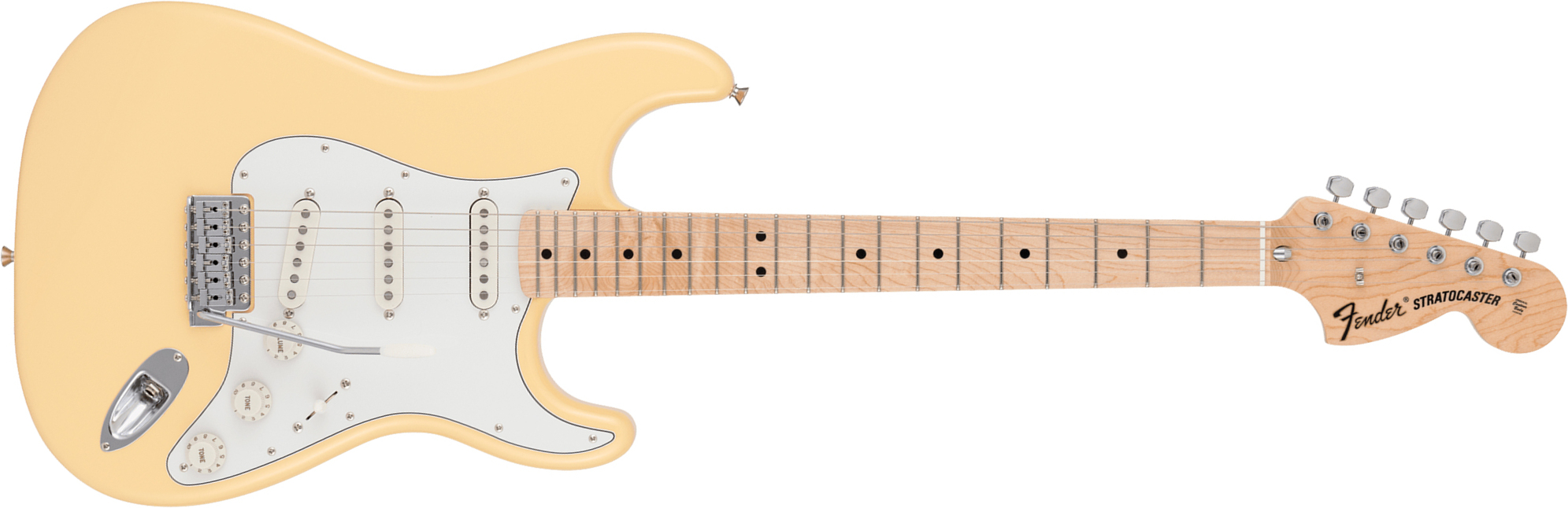 Fender Strat Traditional 70s Mij Ltd Jap 3s Trem Mn - Vintage White - Guitare Électrique Forme Str - Main picture