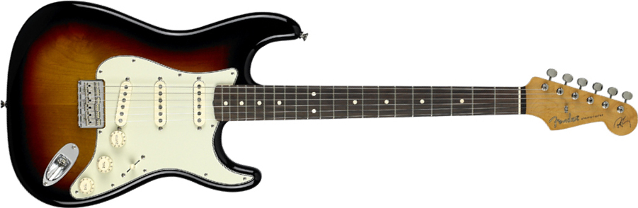 Fender Strat Mexican Artist Robert Cray 3s Rw 3 Color Sunburst - Guitare Électrique Forme Str - Main picture