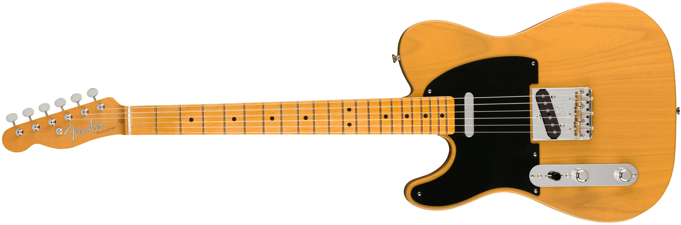 Fender Tele 1951 American Vintage Ii Lh Gaucher 2s Ht Mn - Butterscotch Blonde - Guitare Électrique Gaucher - Main picture