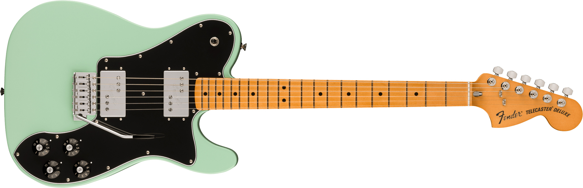 Fender Tele 70s Deluxe Tremolo Vintera 2 Mex 2h Trem Mn - Surf Green - Guitare Électrique Forme Tel - Main picture