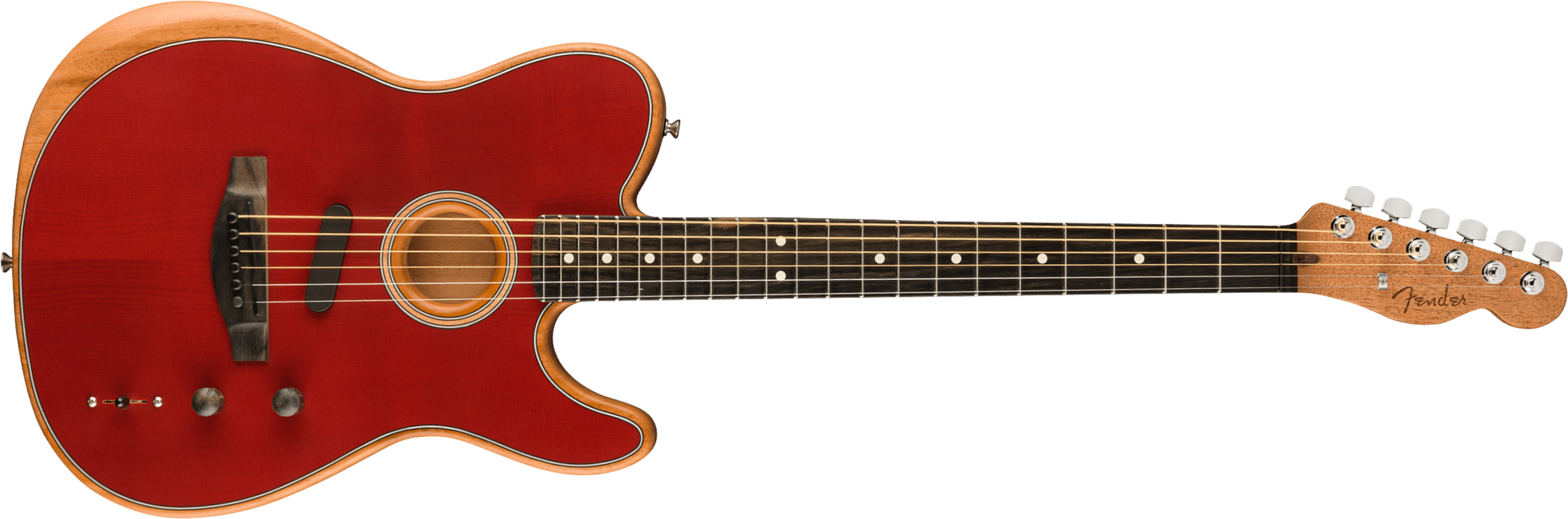 Fender Tele American Acoustasonic Usa Eb - Crimson Red - Guitare Electro Acoustique - Main picture