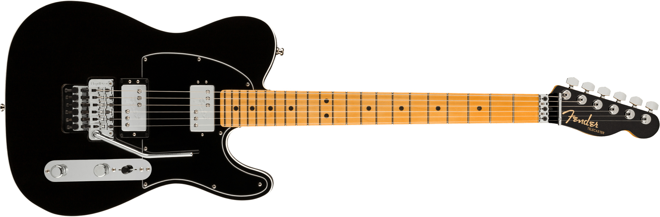 Fender Tele American Ultra Luxe Hh Floyd Rose Usa Fr Mn +etui - Mystic Black - Guitare Électrique Forme Tel - Main picture