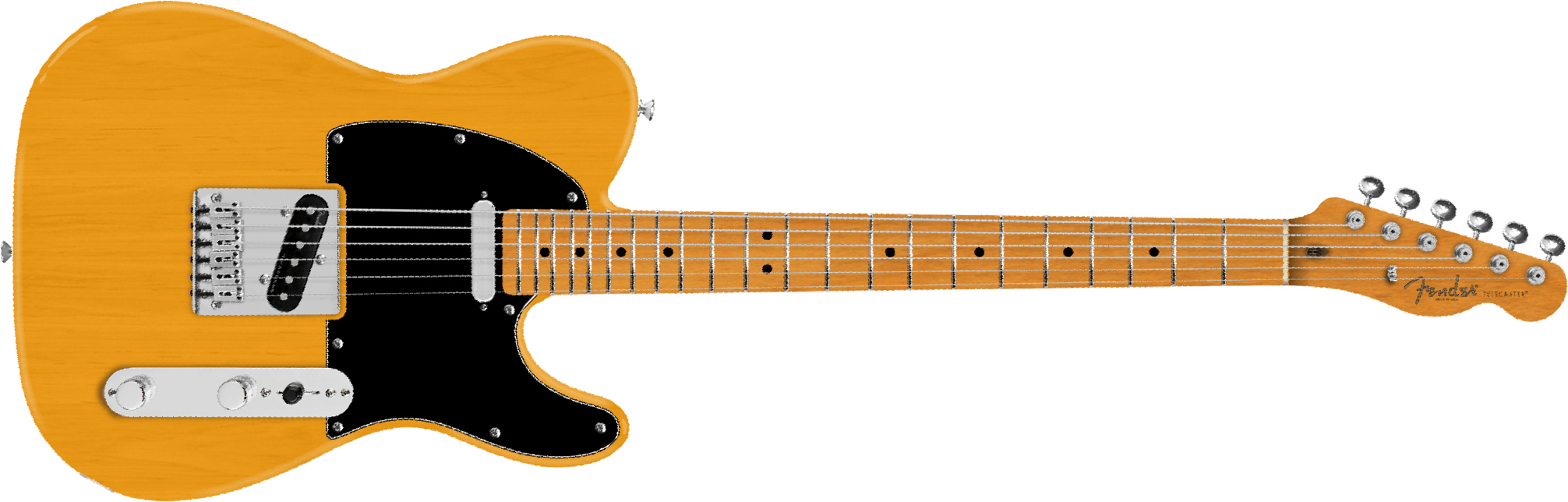 Fender Tele Baritone Player Ii 75th Ann. Mex 2s Ht Mn - Butterscotch Blonde - Guitare Électrique Forme Tel - Main picture